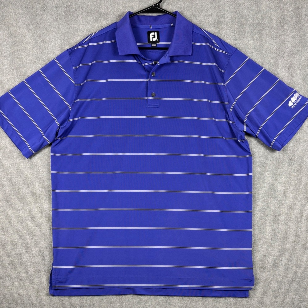 FootJoy ProDry Performance Striped Polo Shirt Meadowbrook XL Blue White
